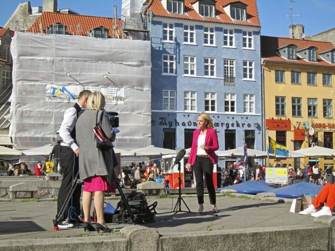 A newscast in Copenhagen.