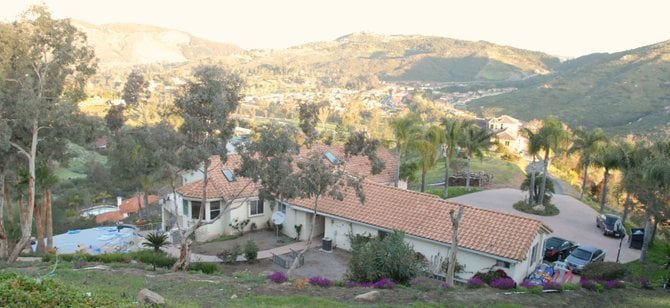 Home where mother was found overlooks Valley Center.  Photo Weatherston.