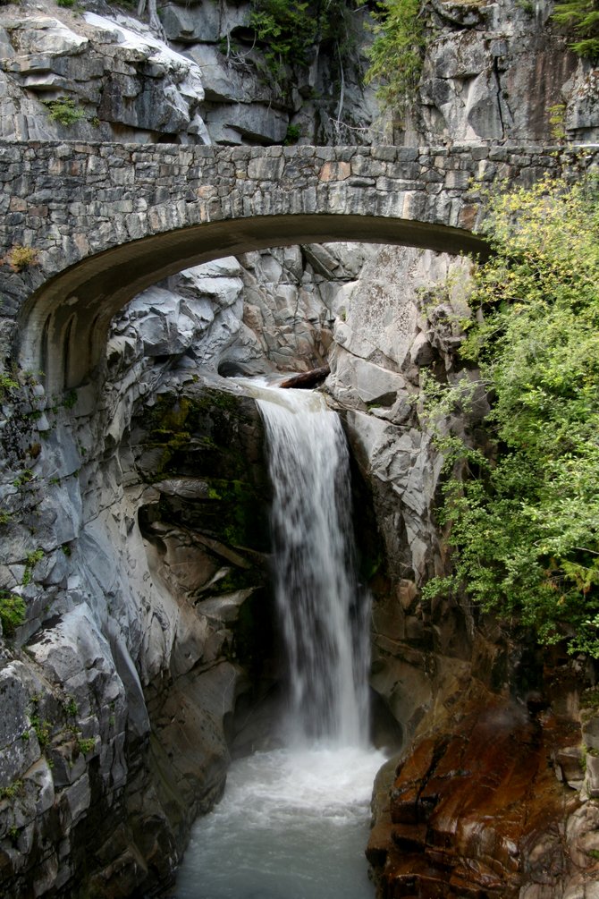 A waterfall in Mt. Rainier National Park.