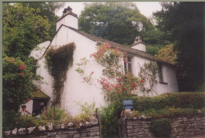 The poet William Wordsworth's Dove Cottage in Grasmere, England, the Lake District