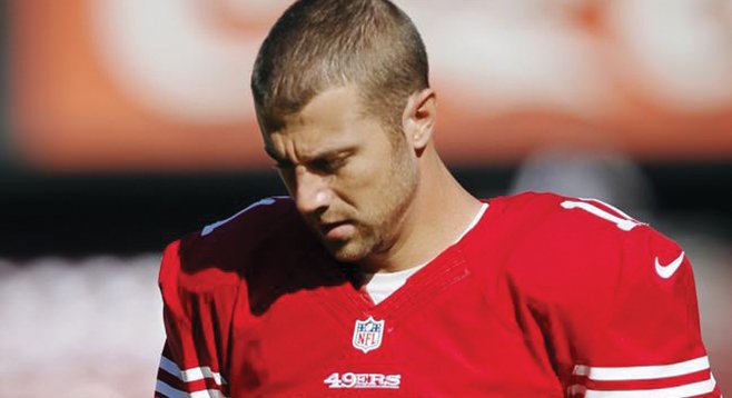 There does not exist, anywhere in the universe, a lucky penny for Niners second-stringer Alex Smith.