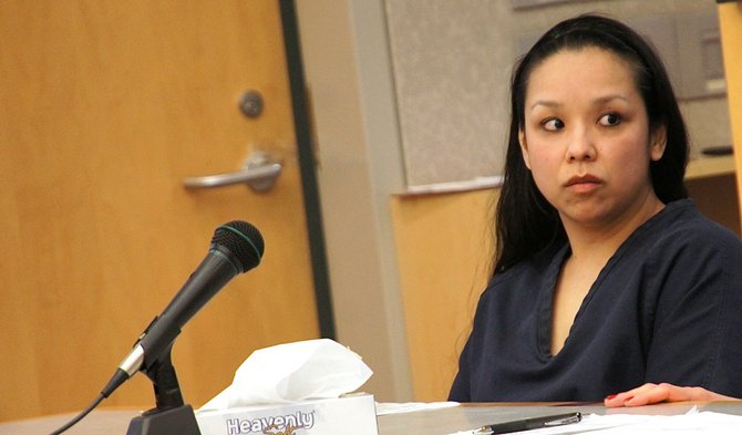 Debbie Pacheco Sumi in court. Photo Weatherston.