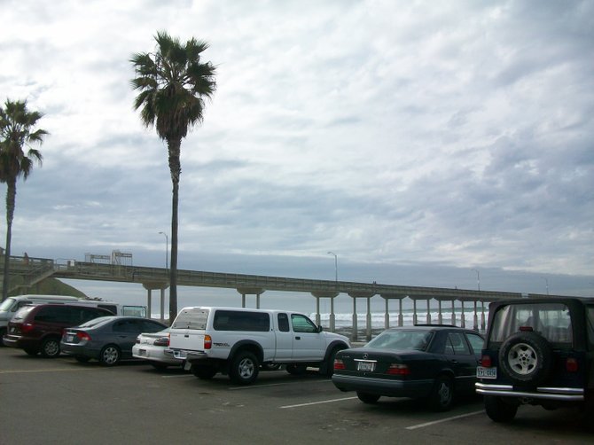 OB Pier parking lot on a cloudy day.