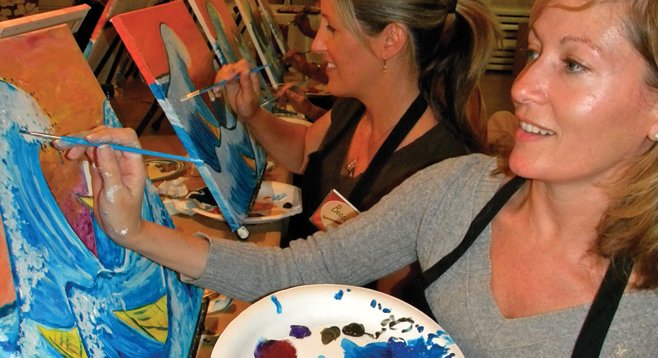 Painters at Painting and Vino event 