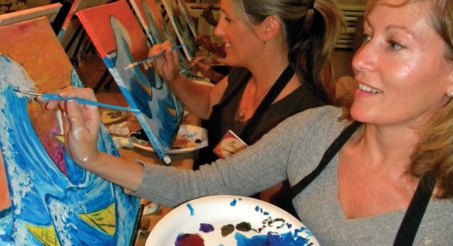 Painters at Painting and Vino event 