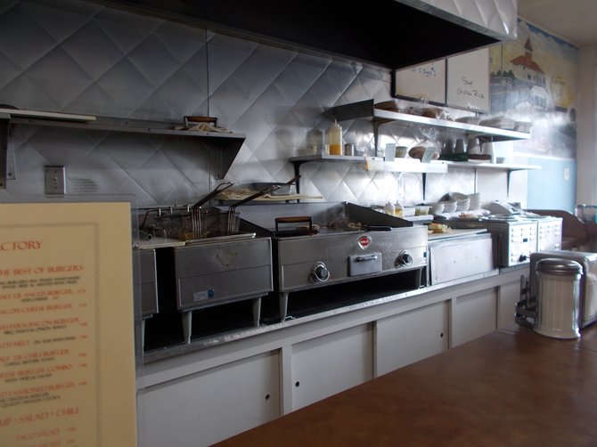 Food Factory's kitchen. You get to see your meal happening.