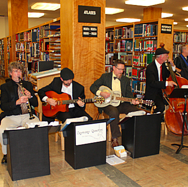 Zzymzzy Quartet played at the library's Local Authors Exhibit