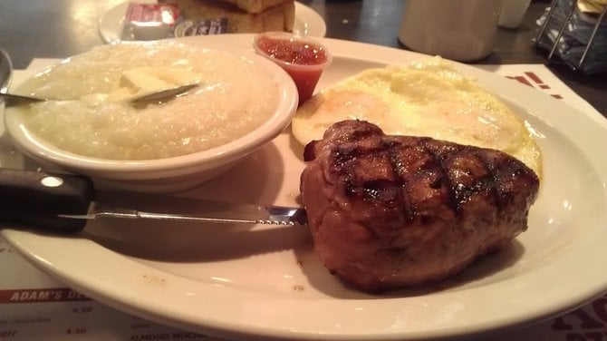 Adam's steak, characteristically plump from being electromagnetically boiled.