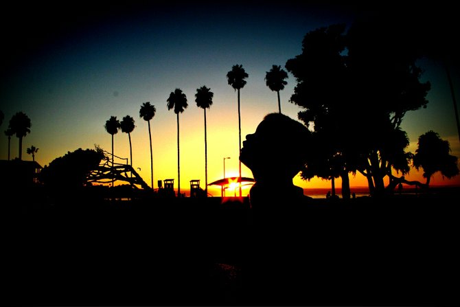 Watching the birds at sunset at La Jolla Shores