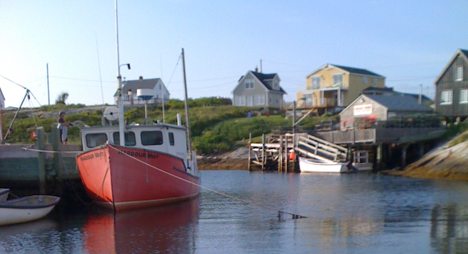 Remote, postcard-perfect fishing village in the province of Nova Scotia.