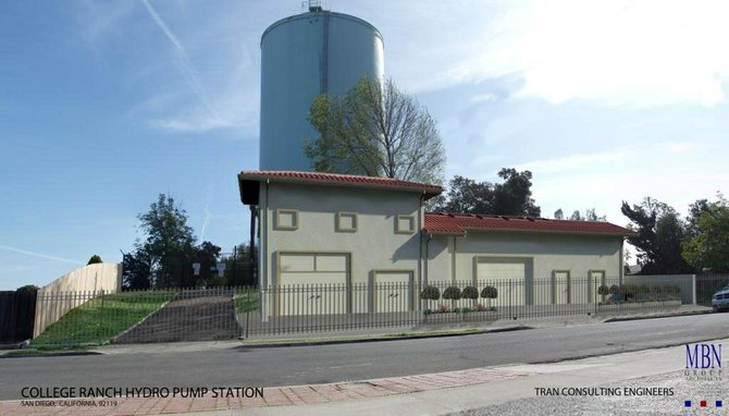 Artist's rendering of the completed College Ranch pump station