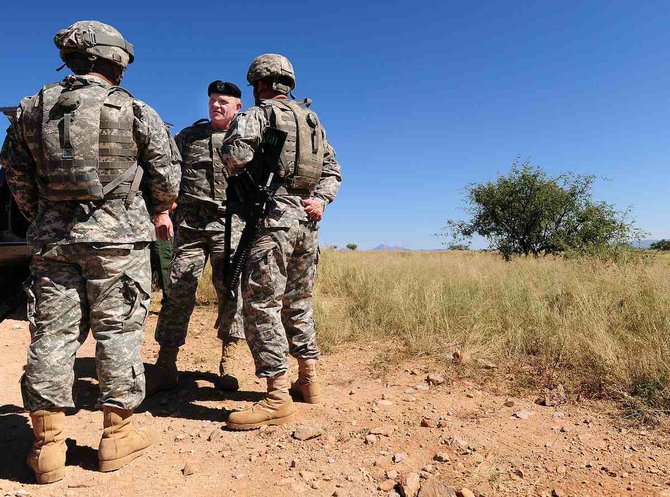 U.S. National Guard at the border with Mexico