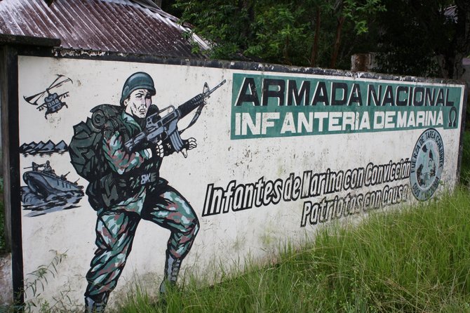 Rambo-esque Colombian military billboard.