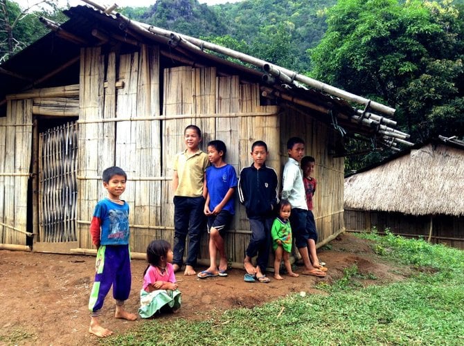 Village kids in the mountains of northern Laos. 