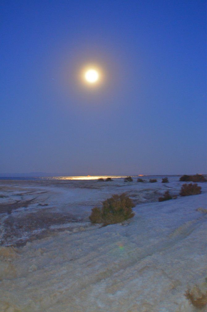 Full moon over the Salton Sea. 