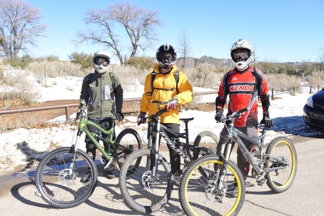 Mountain Biking @ 6,000 feet, high in the Laguna Mountains of San Diego. Photographed by Robert Chartier on 3-2-2013.