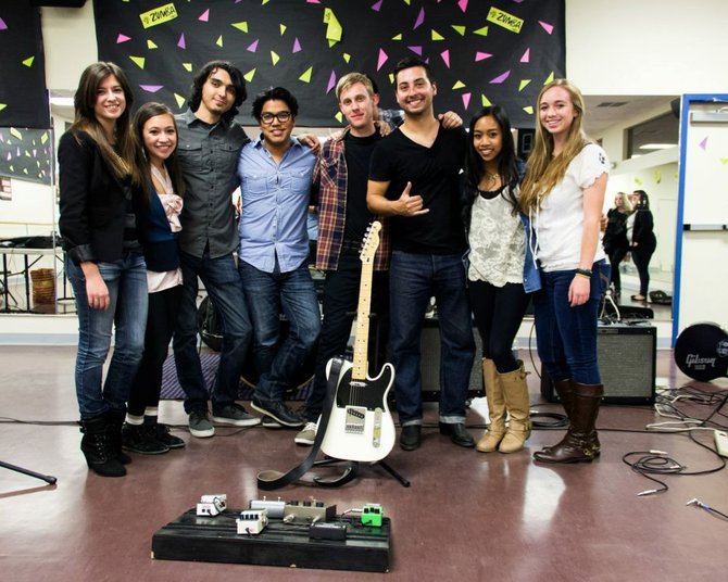 AVID students with musician Jerry Olea (and the 805 Drifters)