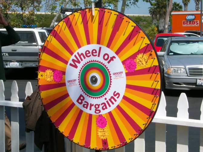 Spin the Wheel of Prizes at the Grocery Outlet in Point Loma.