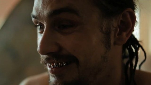 James Franco, splotchy facial hair and all, in "Spring Breakers."