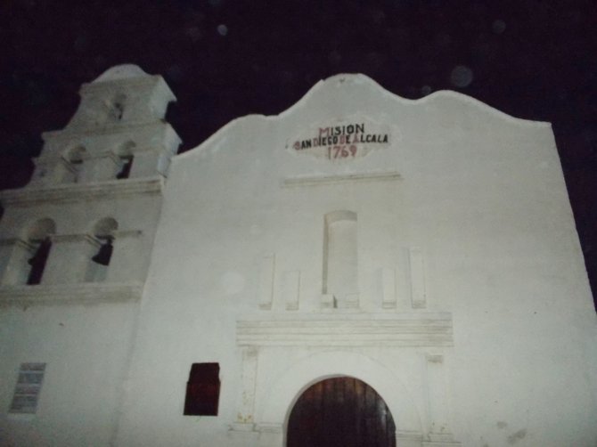 Replica of San Diego's mission at Hotel Calafia