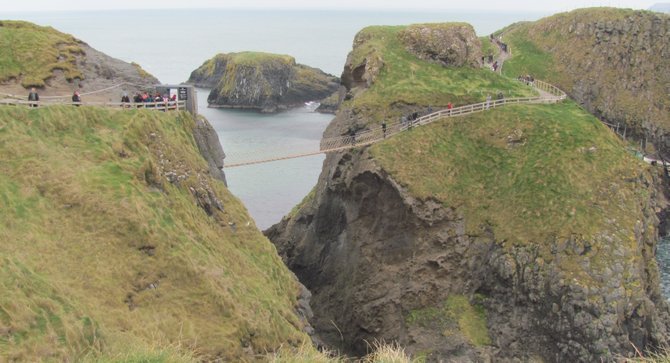 The famous Carrick-a-Rede rope bridge, an hour north of Belfast.