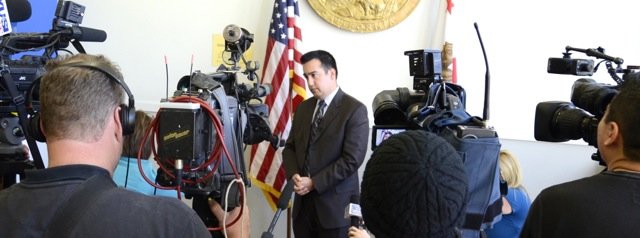 Prosecutor David Uyar spoke to media. Photo Weatherston.