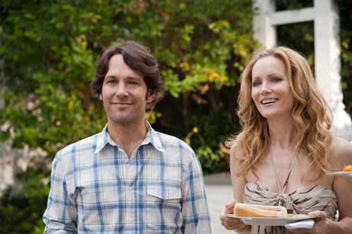 Rudd with Apatow's wife, Leslie Mann