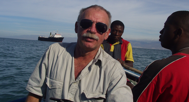 Max Hardberger, savior to ship owners and modern-day shipping "pirate." (Haiti getaway pictured)