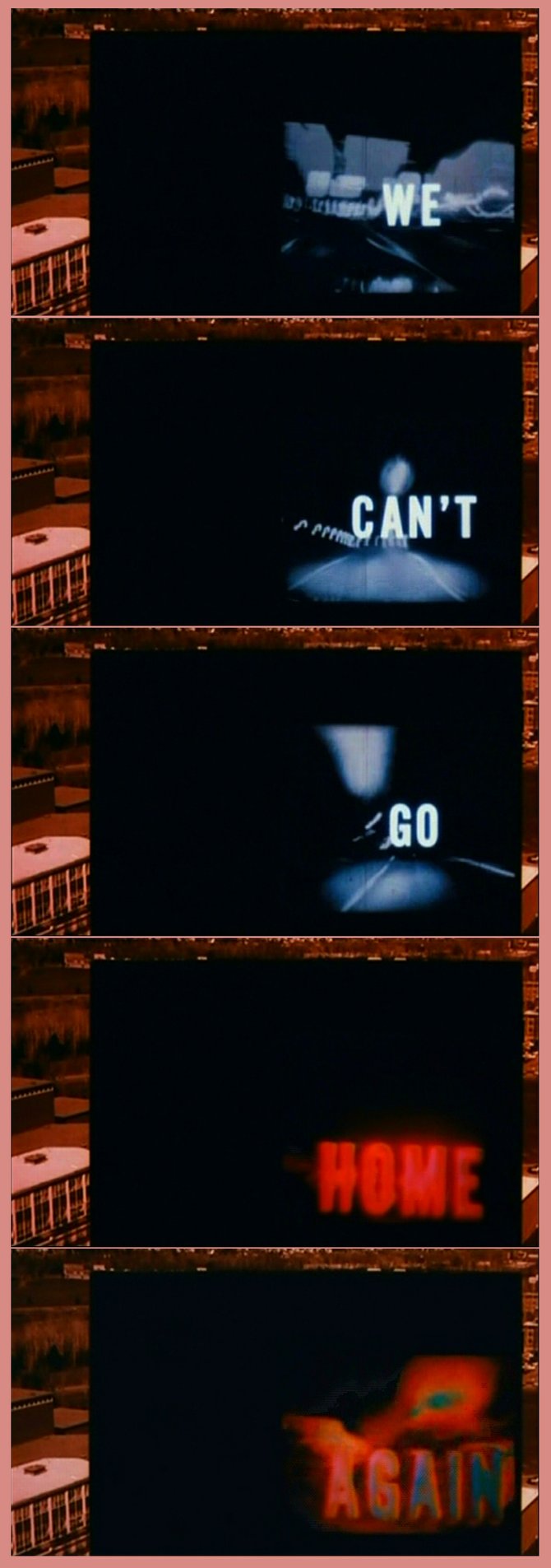 Nicholas Ray's "We Can't Go Home Again" (1976).