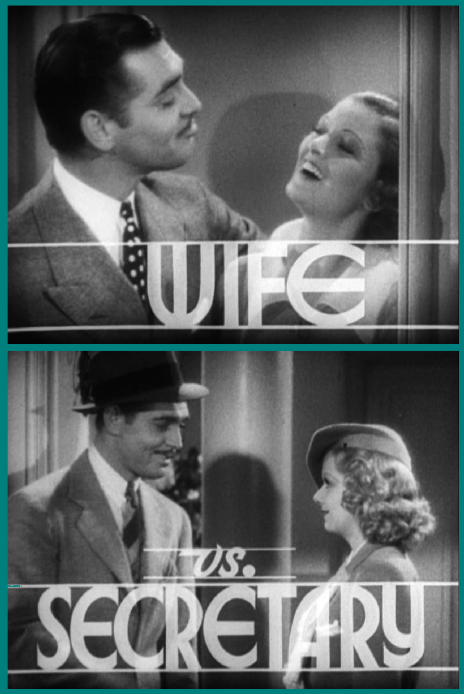 Clark Gable, Myrna Loy, and Jean Harlow in  the trailer for Clarence Brown's "Wife vs. Secretary" (1936).