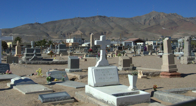 Concordia Cemetery with Franklin Mountains in the background.