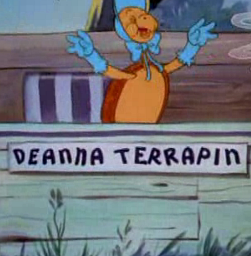 Forever immortalized in Looney Tunes as "Deanna Terrapin" in Frank Tashlin's "The Woods are Full of Cuckoos" (1937).