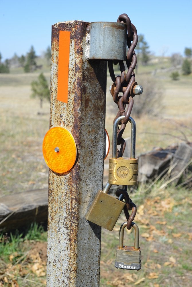 Unchained gate leading into a public park near Julian California.