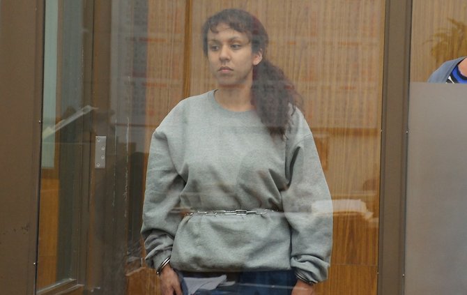 Ramona Elena Montes, pleads not guilty to felony vandalism. Photo Weatherston.