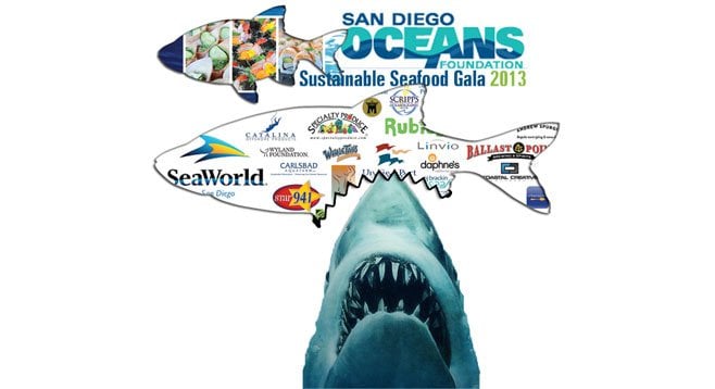 Noted our caption: “The San Diego Oceans Foundation fed some free gala tickets to the sharks at the Port of San Diego.”