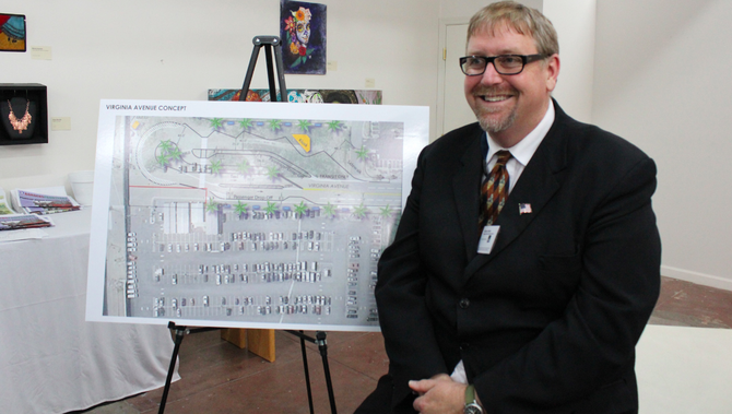 Anthony Kleppe in front of Virginia Avenue plan
