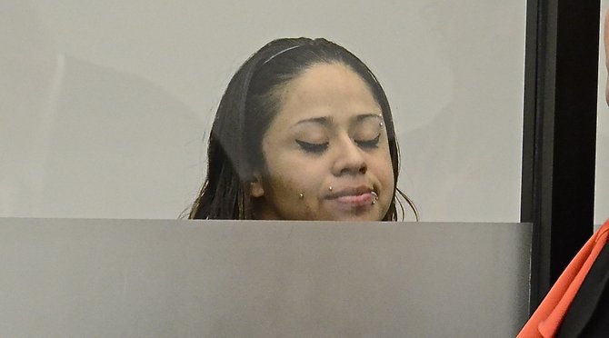 Natalie Espinoza in court May 22, 2013.  Photo Weatherston.