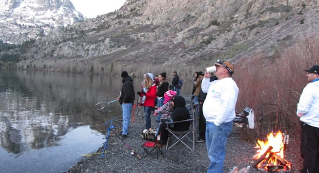Early A.M. fishing at the Eastern Sierras' Silver Lake. 
