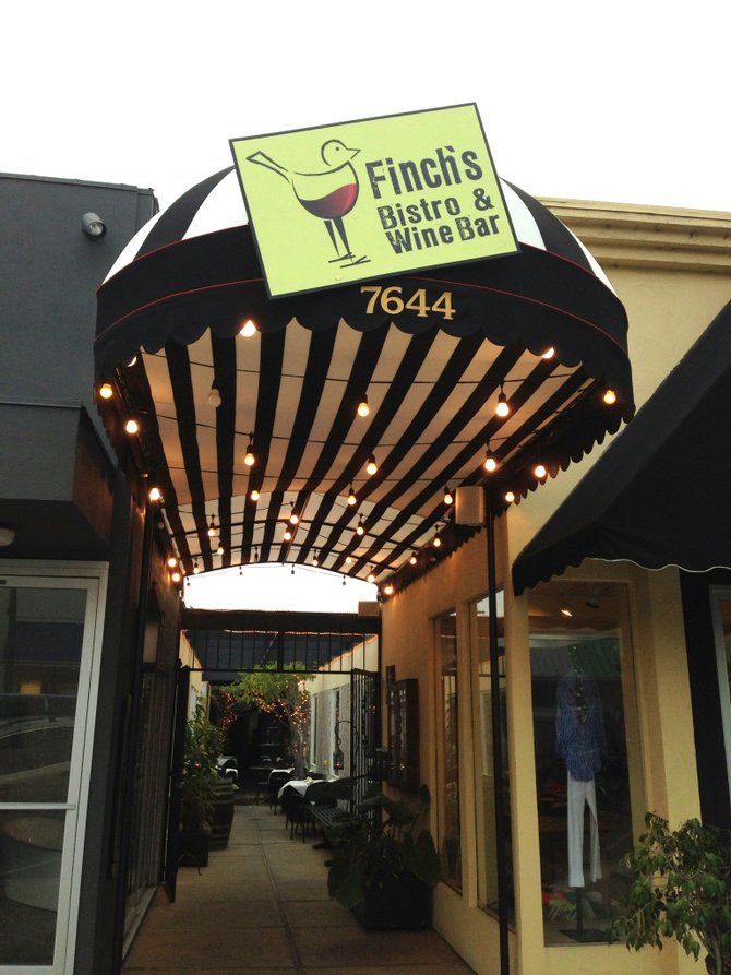 Entryway to Finch's Bistro