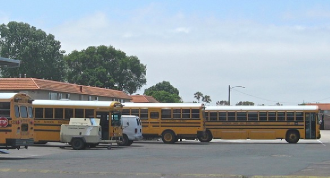 School buses at Sweetwater terminal