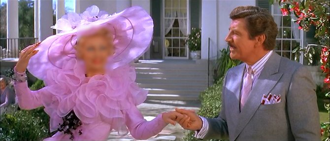 Lucy Ball and Bob Preston in a scene from "Maim."