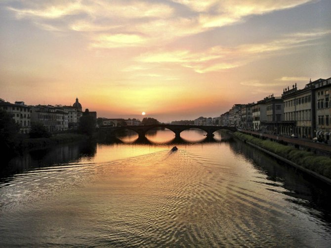 Sunset on the Arno. 