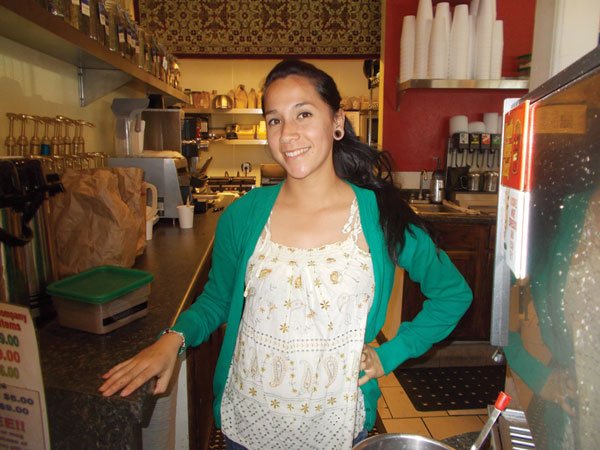 Across the street from Pierview Pub sits Pier View Coffee and its barista, Marysol.