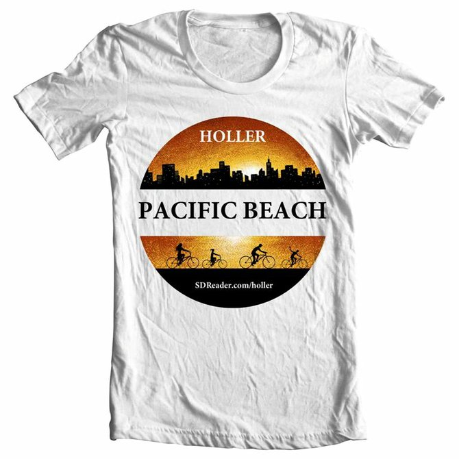 T shirt design for pacific beach. Holler!!