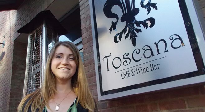 Irena the hostess says sit where you like during Toscana’s happy hour.