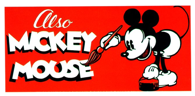 Generic ad from the 1930's trumpeting Mickey Mouse Cartoons.