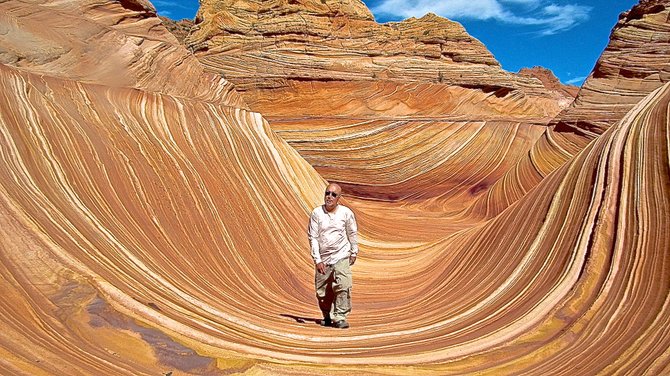 My husband at The Wave, Vermilion Cliffs, UT/AZ.