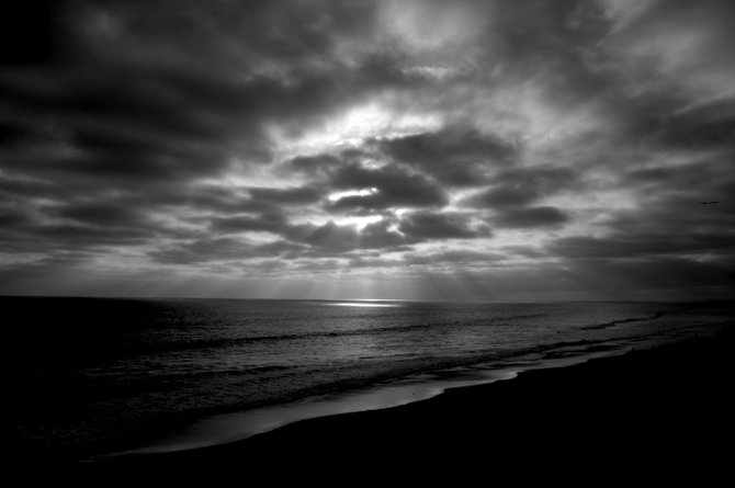 Carlsbad Sunset - Blk and whi