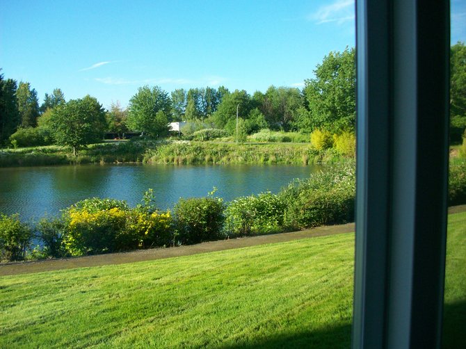 Lake Colwood from out my hotel window in Portland, Oregon.