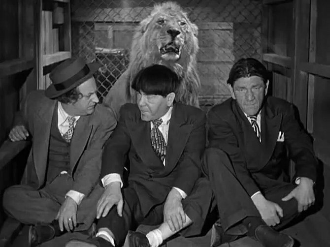 Tanner, making a rare un-billed cameo opposite The 3 Stooges in "Hold That Lion" (1947).